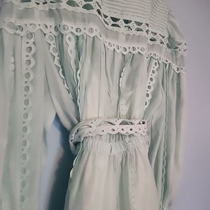 Teal green lace dress